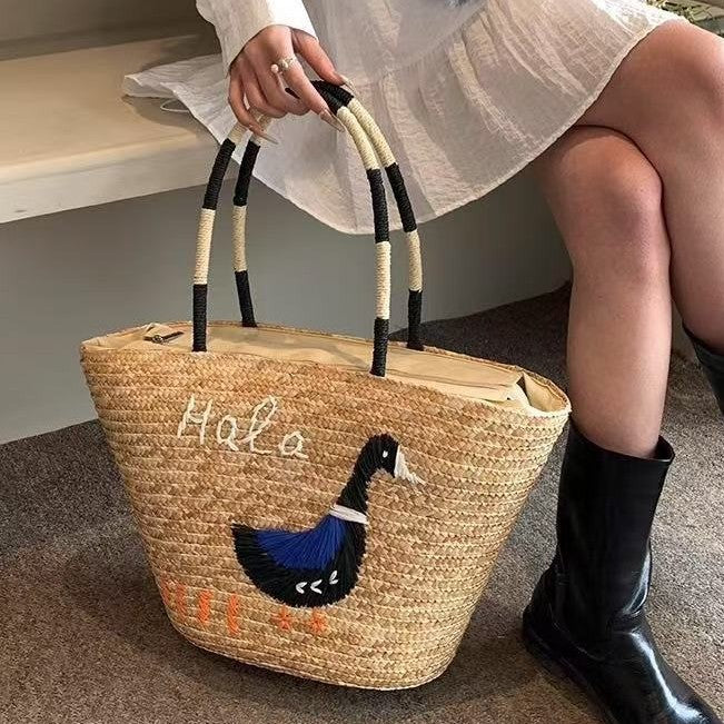 Handcrafted bag with creative animal embroidery Stornfield