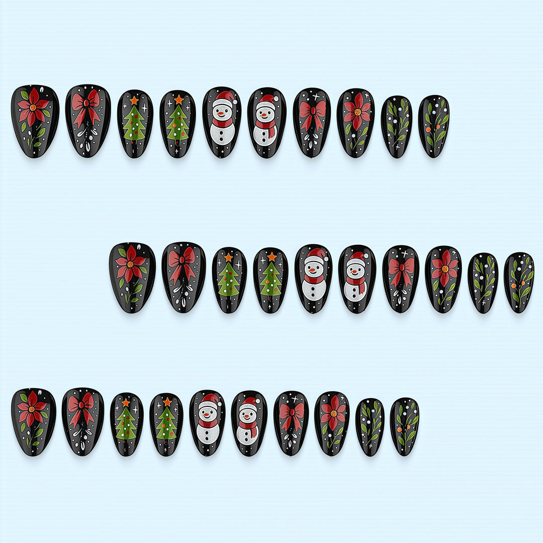Artificial nail set with festive Christmas design Stornfield