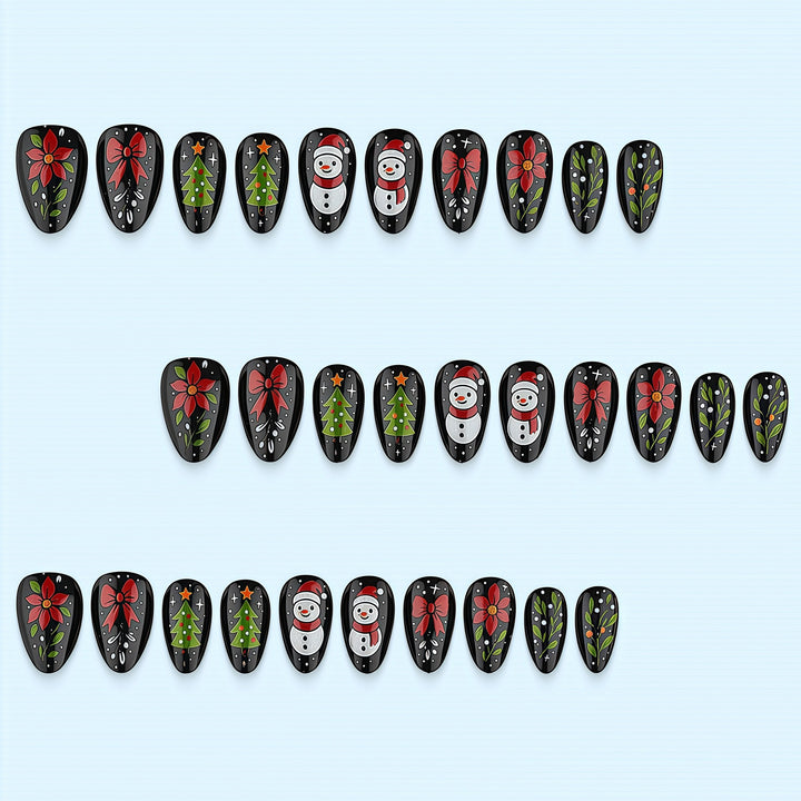 Artificial nail set with festive Christmas design Stornfield
