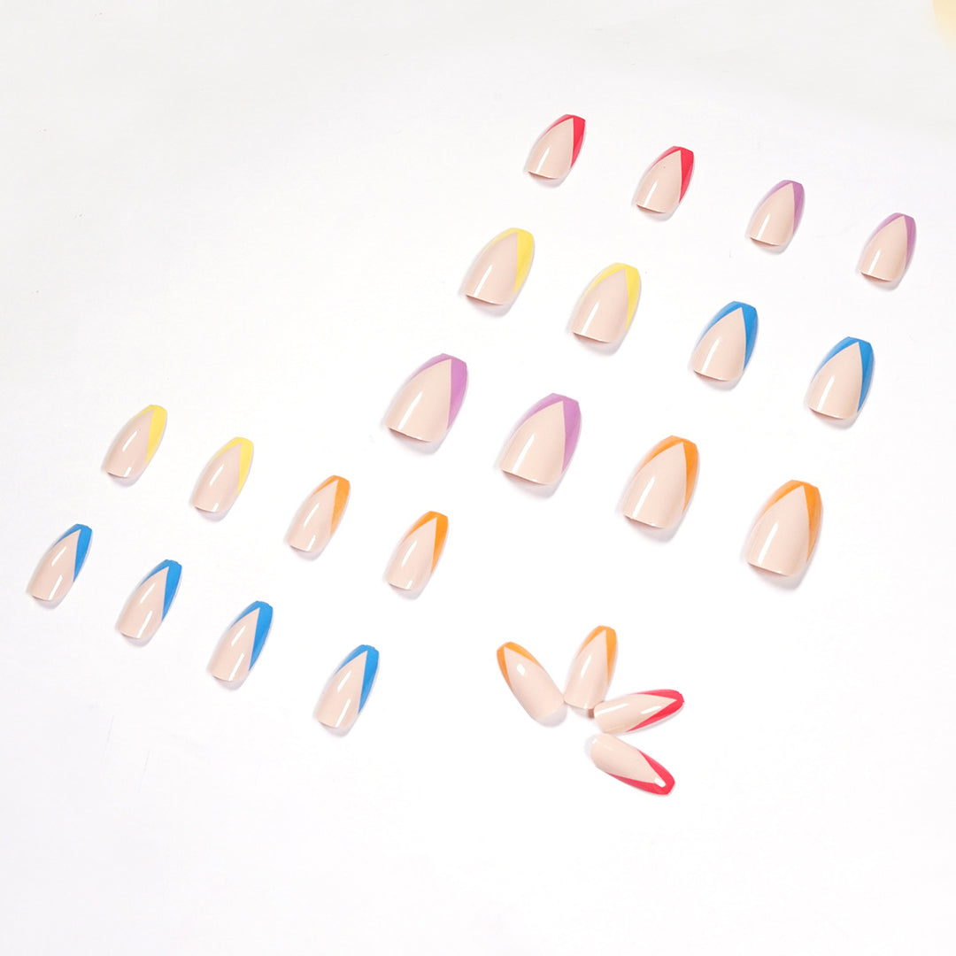 Artificial nail art with colorful tips and elegantly accented designs Stornfield