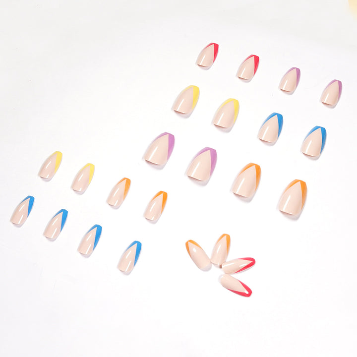 Artificial nail art with colorful tips and elegantly accented designs Stornfield