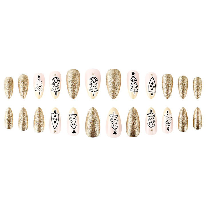 Festive Holiday-Themed Press-On Nails Stornfield