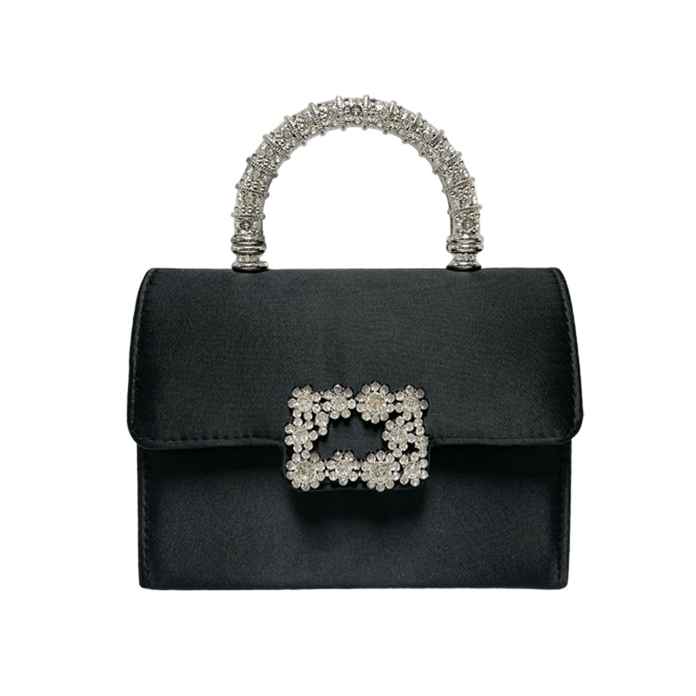 Elegant Rhinestone-Studded Handheld Evening Purse