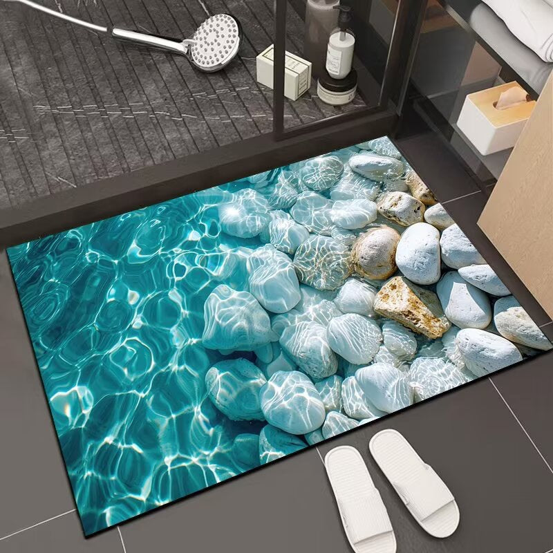 Reflective Floral Bath Mat