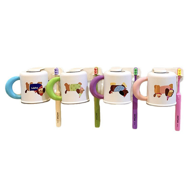 Wall-mounted toothbrush holder with cute dog design Stornfield