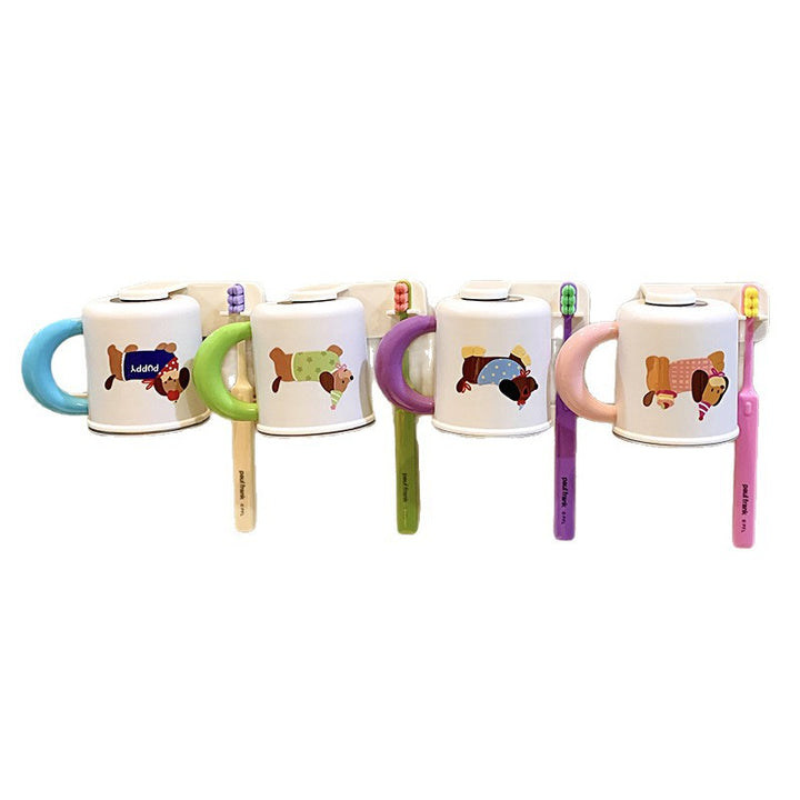 Wall-mounted toothbrush holder with cute dog design Stornfield