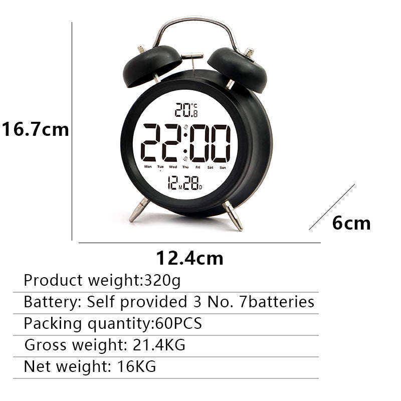 Digital alarm clock with large LED digits and temperature sensor Stornfield