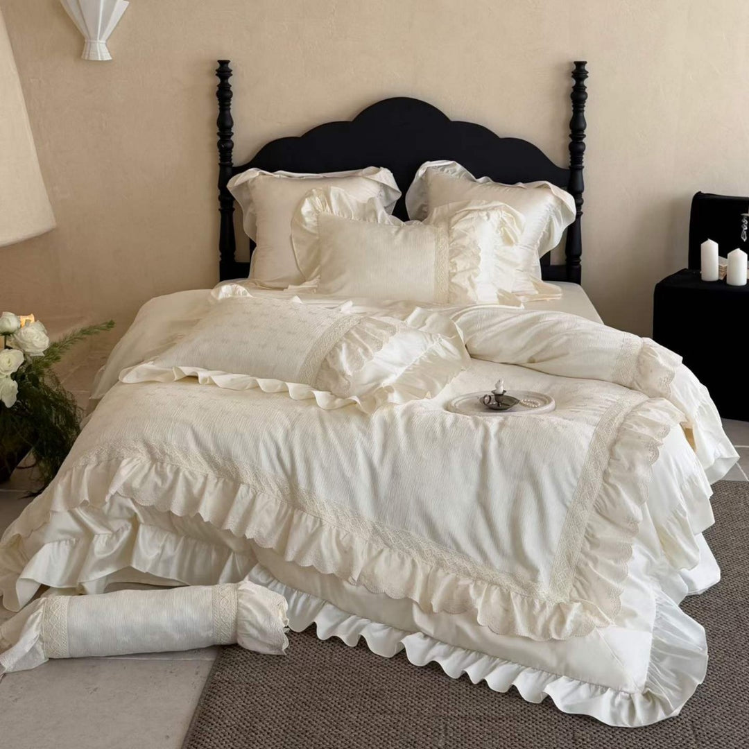 Luxury Ruffled Cotton Duvet Cover Set