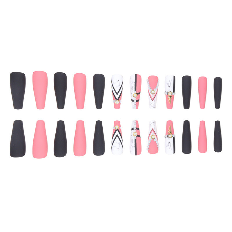 Glamorous Marble-Inspired Stiletto Nail Art Stornfield