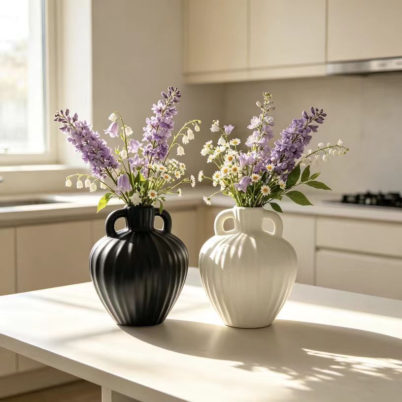 Textured Ribbed Decorative Vase Stornfeild