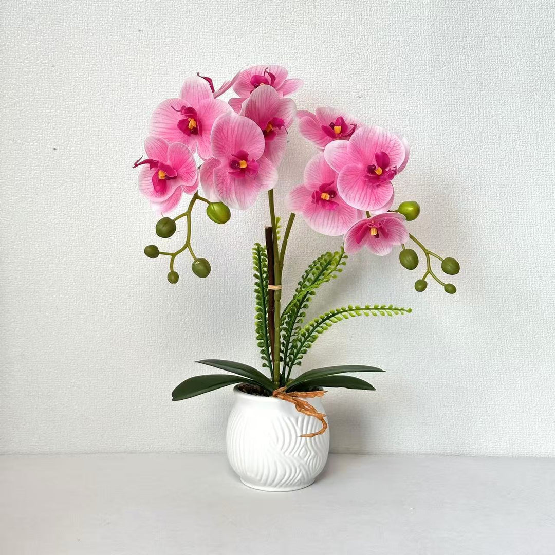 Elegant Artificial Orchid Plant Arrangement for Home Display