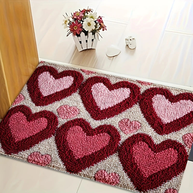 Heart-Shaped Decorative Area Mat