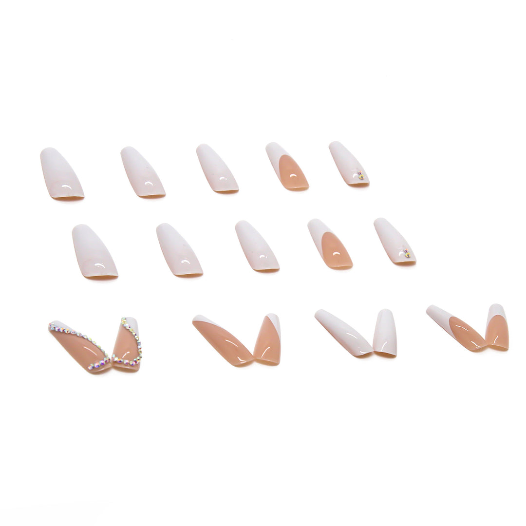 Artificial Nail Set with Elegant Rhinestone Decorations Stornfield
