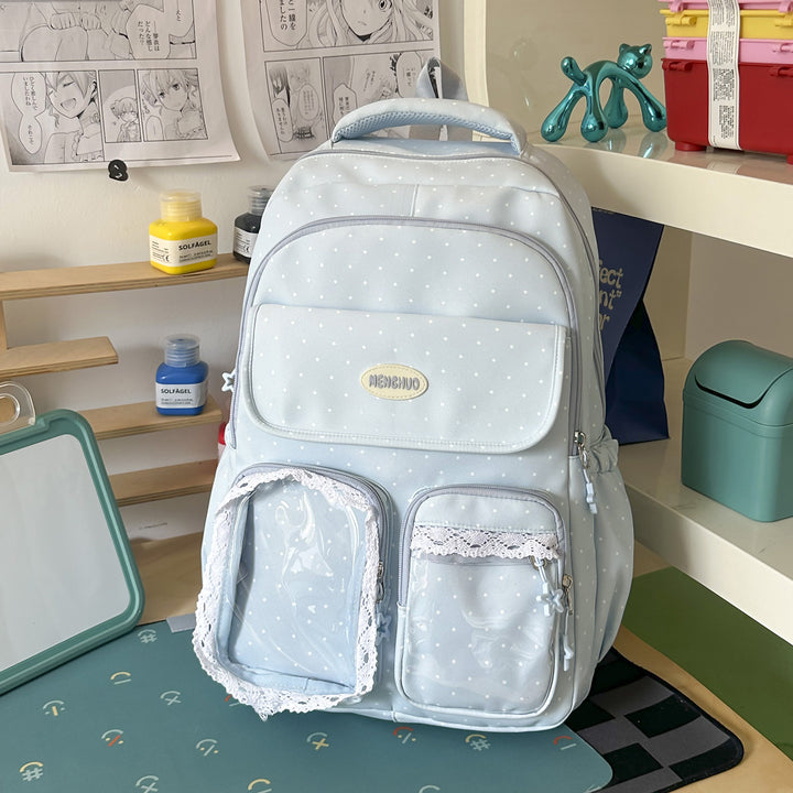 Cute Decorative Polka Dot School Backpack Stornfield