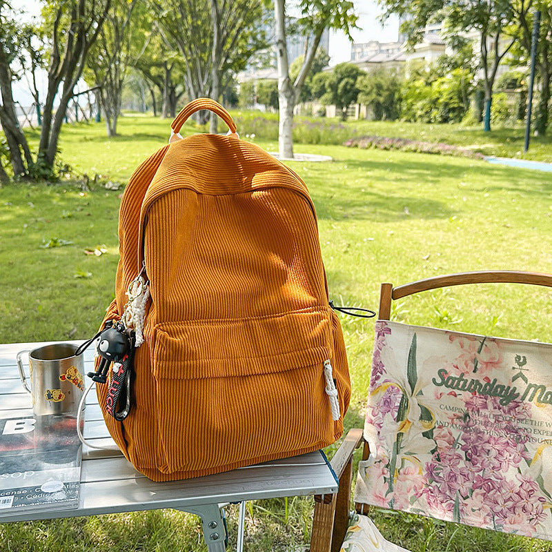 Corduroy Textured Casual Backpack Stornfield