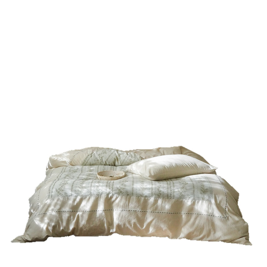Luxury Botanical Linen Duvet Cover and Pillowcase Set