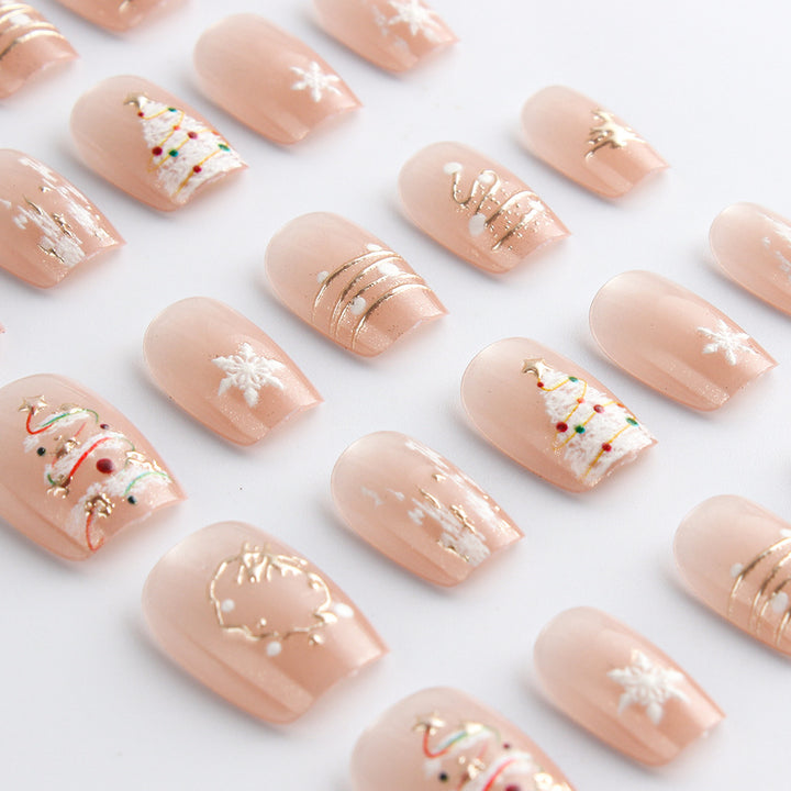 Artistic Holiday-Themed Press-On Nails Stornfield