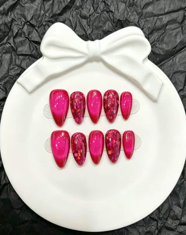 Decorative Press-On Nail Art Set with Floral and Whimsical Designs