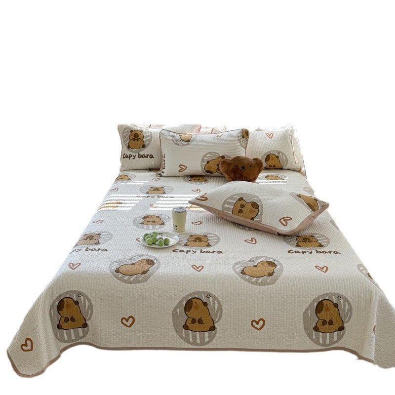 Quilted Space-Themed Bedspread Set with Pillow Shams