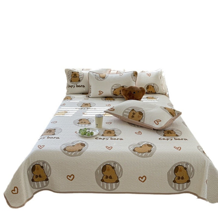 Quilted Space-Themed Bedspread Set with Pillow Shams