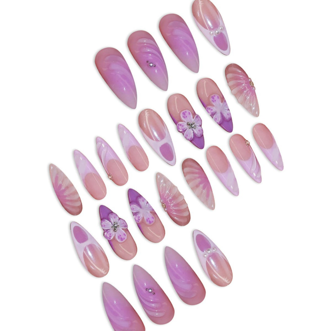3D Decorative Floral Press-On Nail Extensions Stornfield