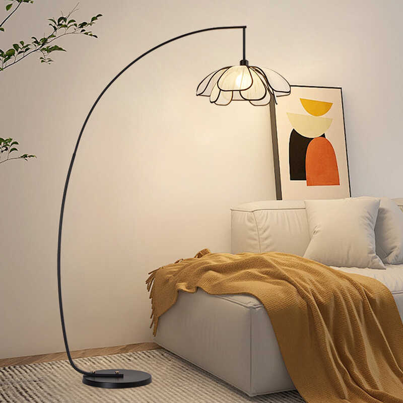 Curved Floral Floor Lamp