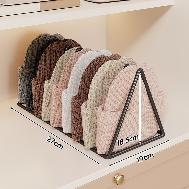 Triangular Metal Beanie and Knit Hat Organizer Rack