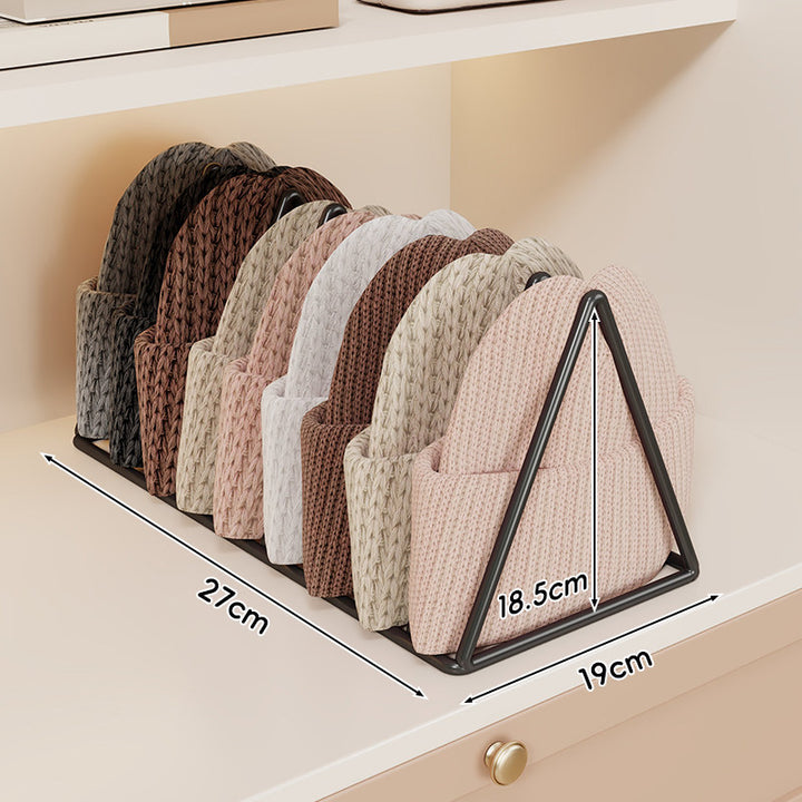 Triangular Metal Beanie and Knit Hat Organizer Rack