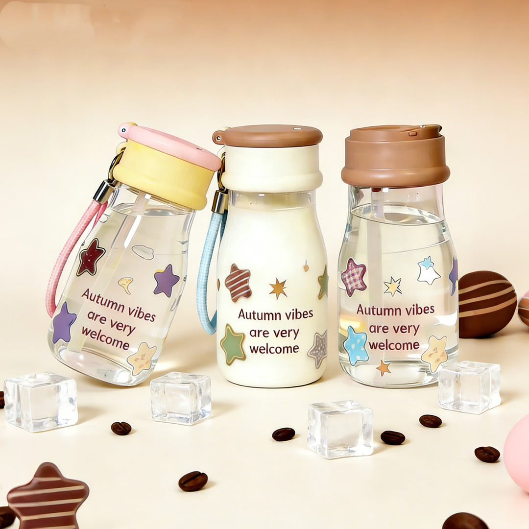 Ladies drinking bottle with playful print and practical carrying handle Stornfield