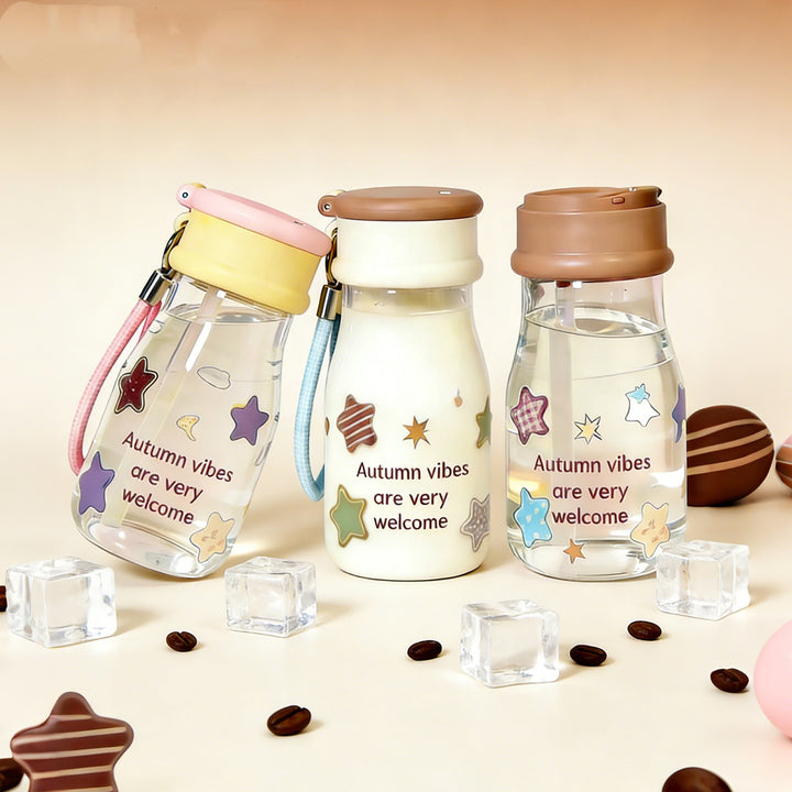 Ladies drinking bottle with playful print and practical carrying handle Stornfield