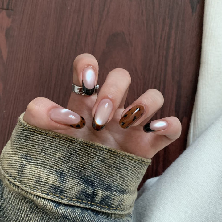 Artistic Ombre Press-On Nails with Creative Patterns Stornfield
