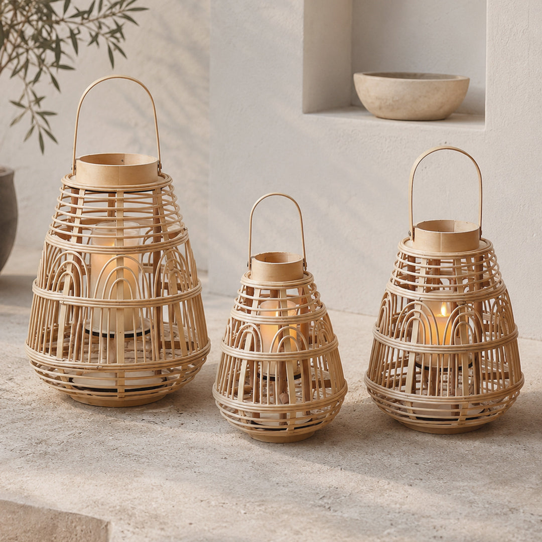 Rustic Rattan Lantern Stornfield