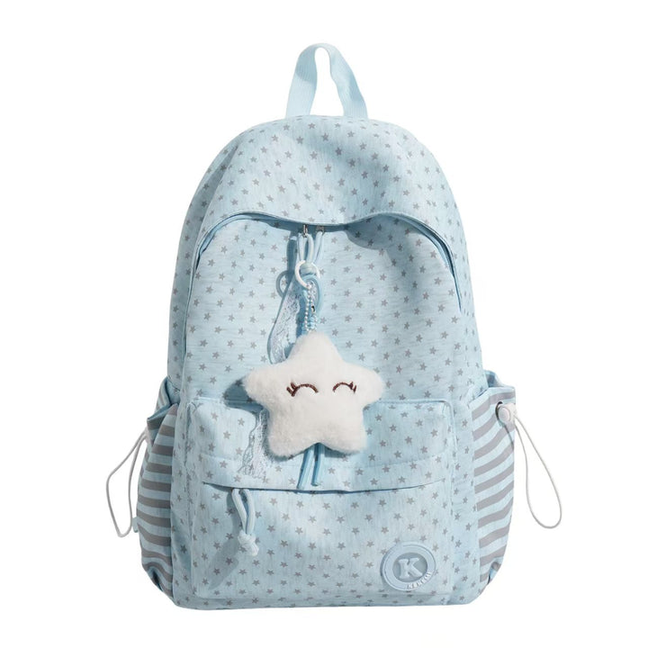 Star-Patterned Plush Backpack Stornfield