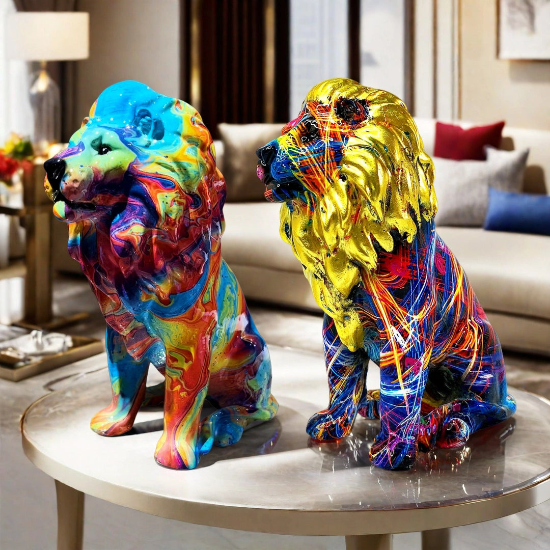 Colorful Lions Sculpture Stornfield