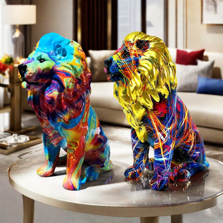 Colorful Lions Sculpture Stornfield