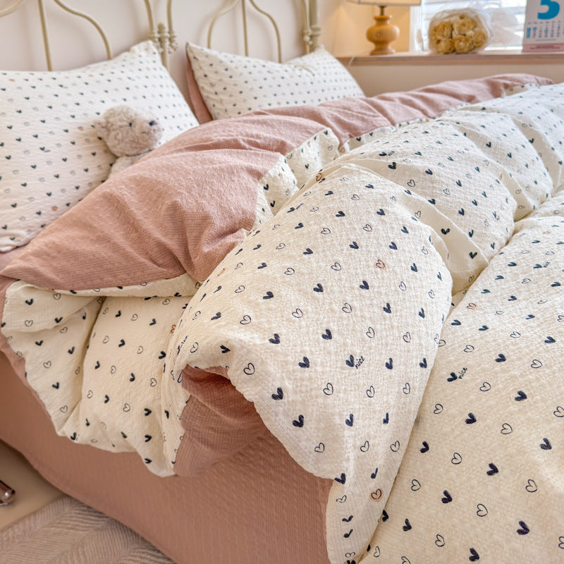 Children's Playful Cartoon Animal Print Bedding Set