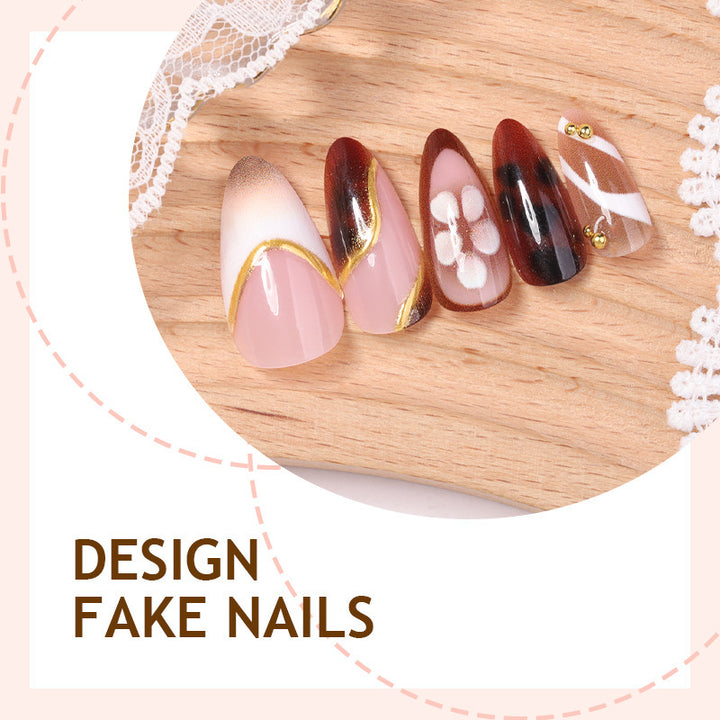 Nail art set with floral accents and elegant designs Stornfield