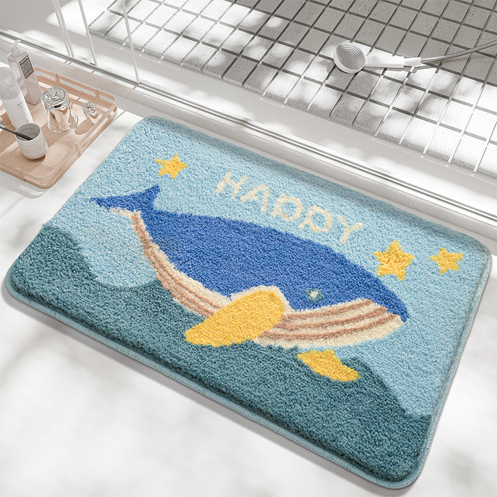 Textured Geometric Pattern Bath Mat