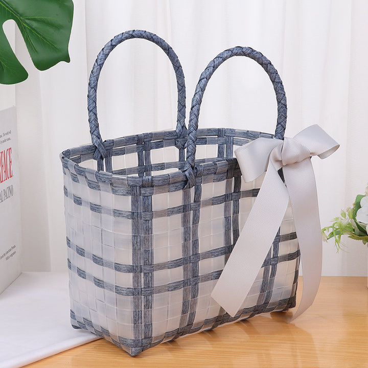Stylish and spacious basket bag with bow accent Stornfield