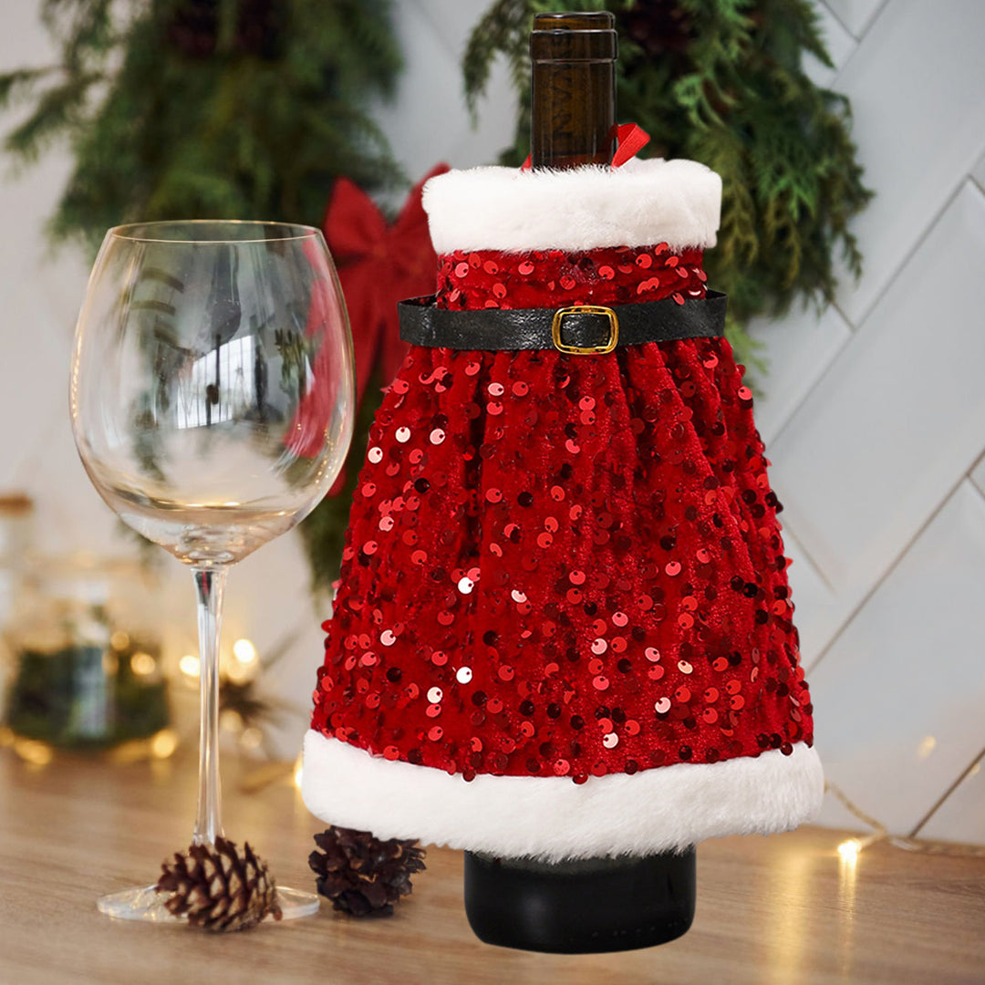 Festive wine bottle decoration cover
