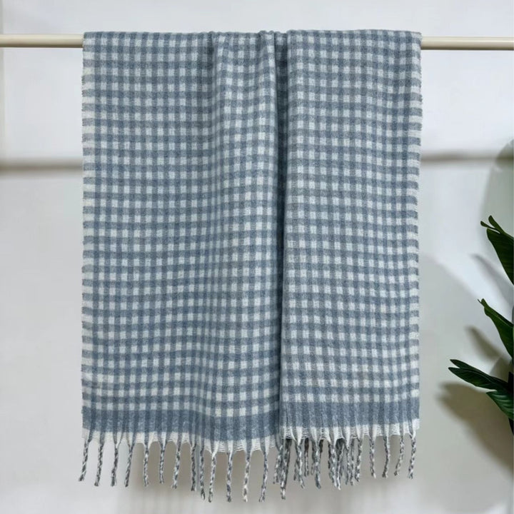 Checkered Fringe Scarf