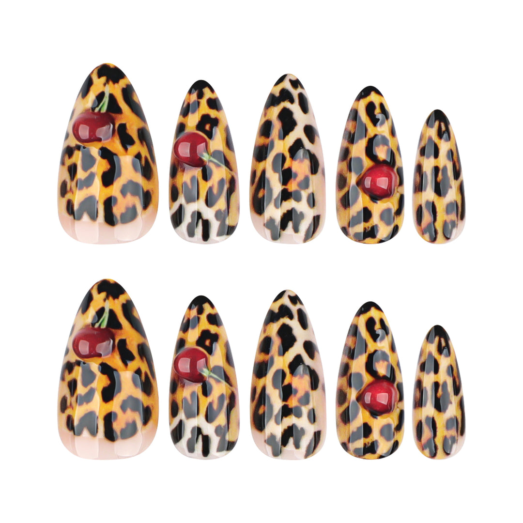 Artful stiletto nails with leopard pattern and accents Stornfield