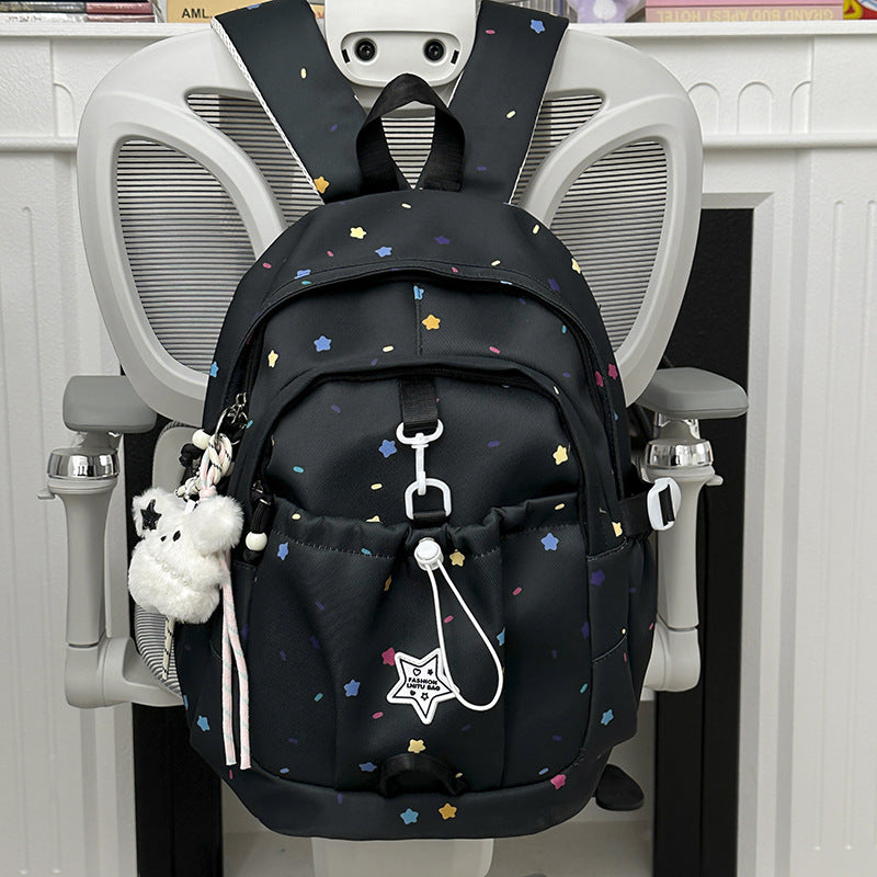 Backpack with Colorful Star Pattern and Versatile Compartments Stornfield