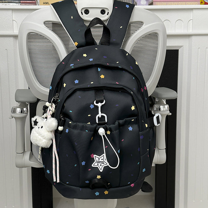 Backpack with Colorful Star Pattern and Versatile Compartments Stornfield