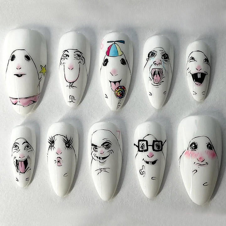Creative Nail Art Set with Playful Designs Stornfield