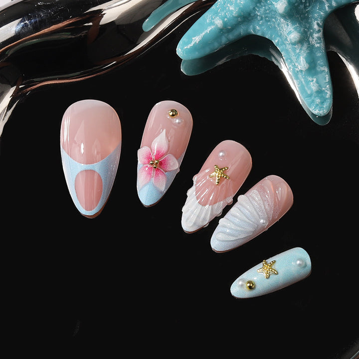 Artistic Sea-Inspired Press-On Nail Set Stornfield