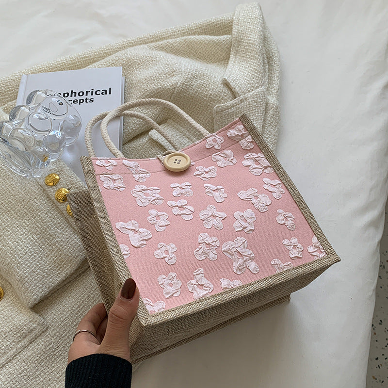 Floral Print Handcrafted Tote Bag