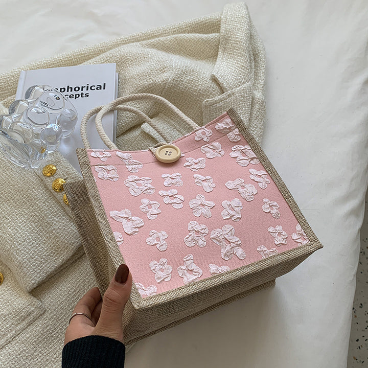 Floral Print Handcrafted Tote Bag