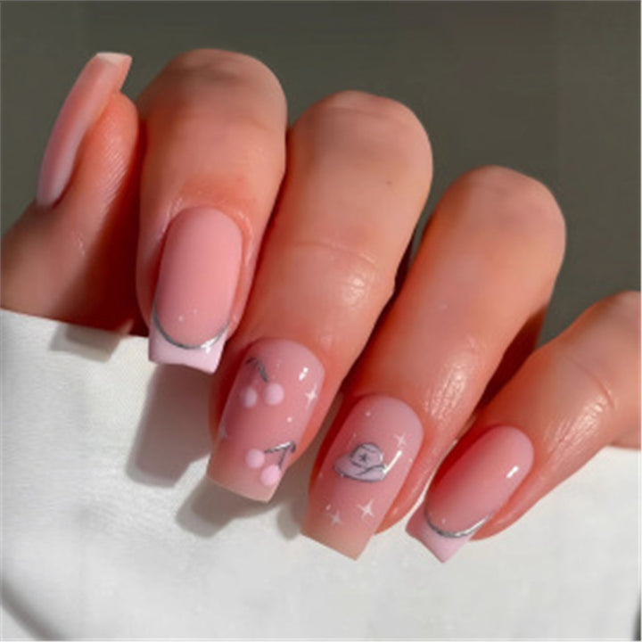 Artistic Press-On Nail Set with Premium Embellishments Stornfield