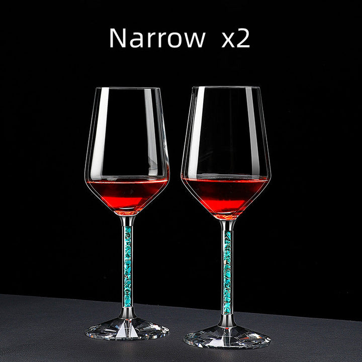Coral Turquoise Stem Red Wine Glasses and Decanter Set | Stornfield
